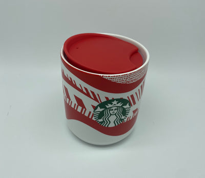 Starbucks Holiday Christmas 2021 Ceramic Mug with Lid 8oz New