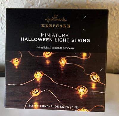 Hallmark 2022 Miniature Decorative Pumpkins Halloween String Lights New w Box