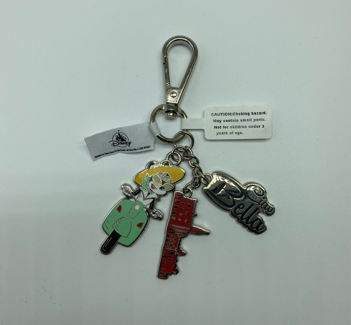 Disney Parks Epcot Italy Minnie Ciao Bella Vespa Metal Keychain New with Tag