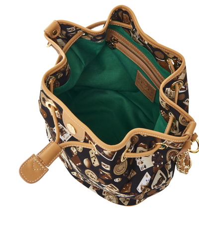 Casablanca Life is a Game Dark Brown Bucket Bag Made in Italy by Divo Diva New