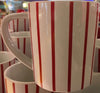 M&M's World Red Vertical Stripes Ceramic Coffee Mug New