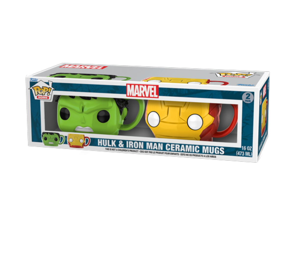 Funko Pop! Marvel Iron Man and Hulk Coffee Mug Set New with Box