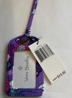 Vera Bradley Factory Style Luggage Tag Cotton Enchanted Garden New with Tag