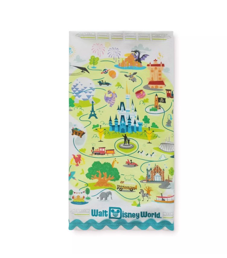 Disney Parks Map Walt Disney World Tea Towel New With Tag