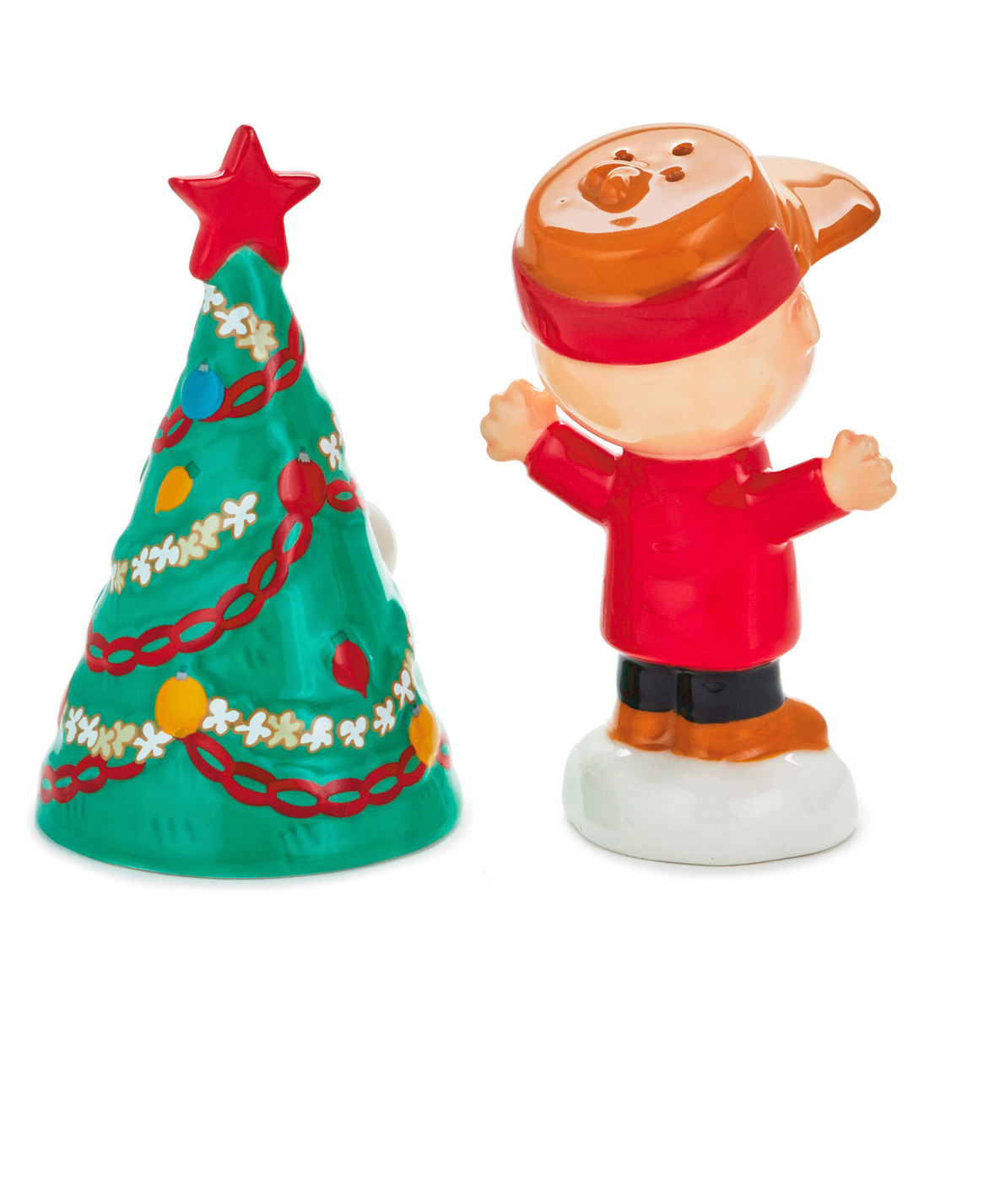 Hallmark Peanuts Charlie Brown Snoopy With Tree Salt and Pepper Shakers New