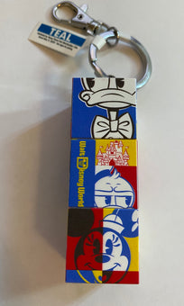 Disney Parks 2021 WDW Mickey Blocks Tower Light Up Metal Keychain New with Tag