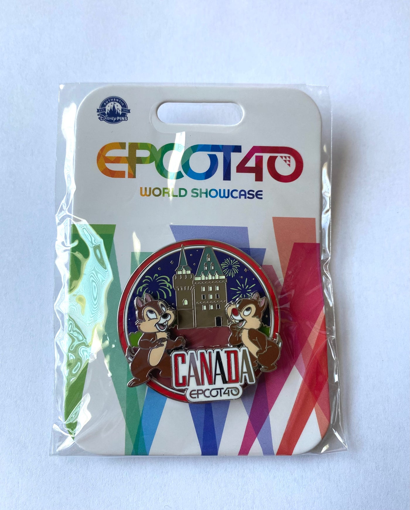 Disney Parks Epcot 40th World Showcase Canada Chip 'n Dale Pin New with Card