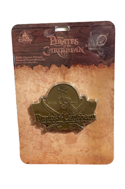 Disney Parks Pirates of the Caribbean Bottle Opener Magnet New with Card