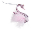 Holiday Time Pink Feather Swan With Crown Christmas Ornament New With Tag