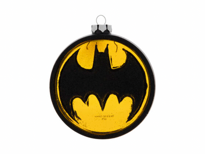 Robert Stanley Batman Emblem Glass Christmas Ornament New with Tag