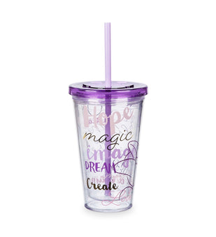 Disney Parks Minnie Mouse Purple Hope Magic Image Dream Acrylic Tumbler New