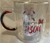 Disney Parks Minnie Mouse All About The Bow Glass Mug with Glitter New With Tag