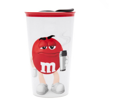 M&M's World Red Character Ceramic Tumbler New