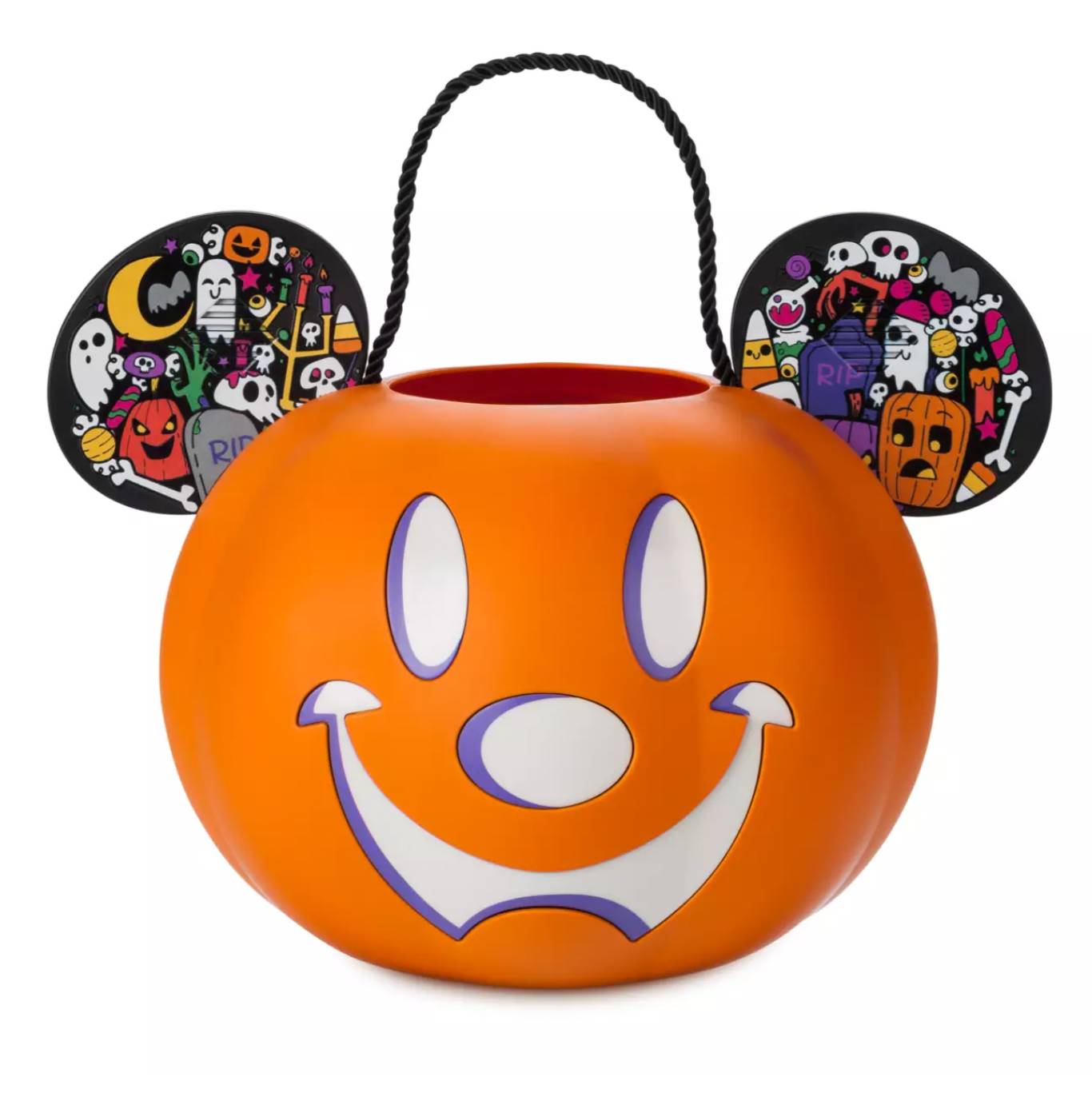 Disney Halloween Mickey Jack-o'-Lantern Light-Up Trick or Treat Candy Bucket New