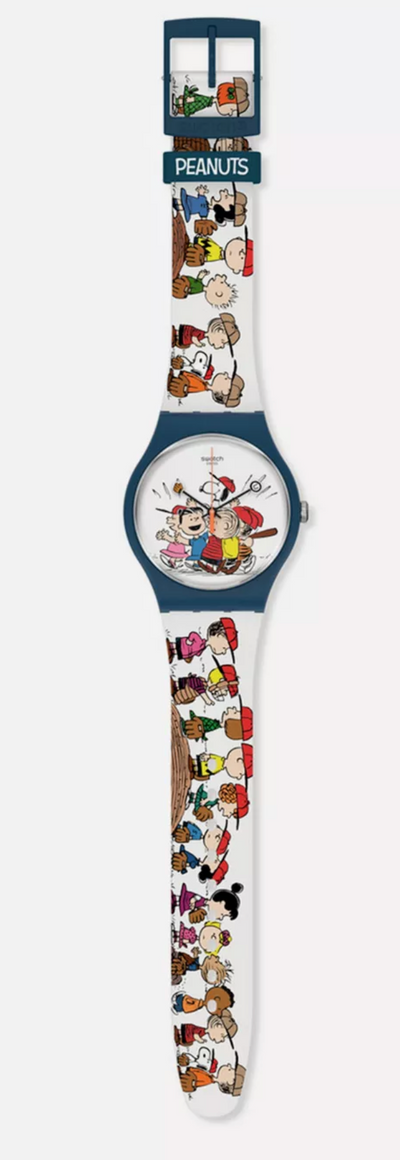 Swatch X Peanuts First Base Watch Snoopy Linus Lucy Charlie Brown New with Box