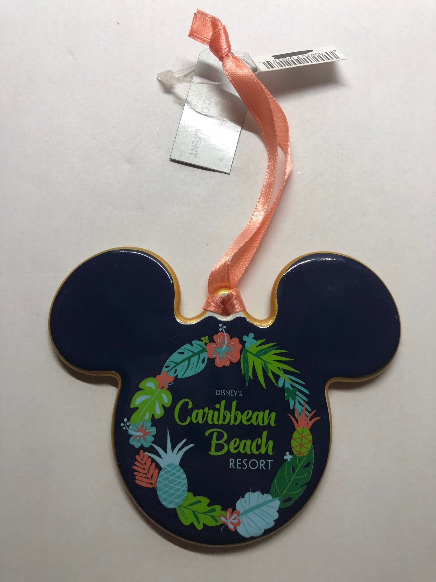 Disney Parks Caribbean Beach Resort Mickey Disc Christmas Ornament New With Tags