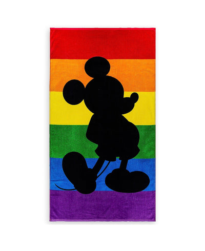 Disney Parks Rainbow Mickey Mouse Silhouette Beach Towel New with Tags