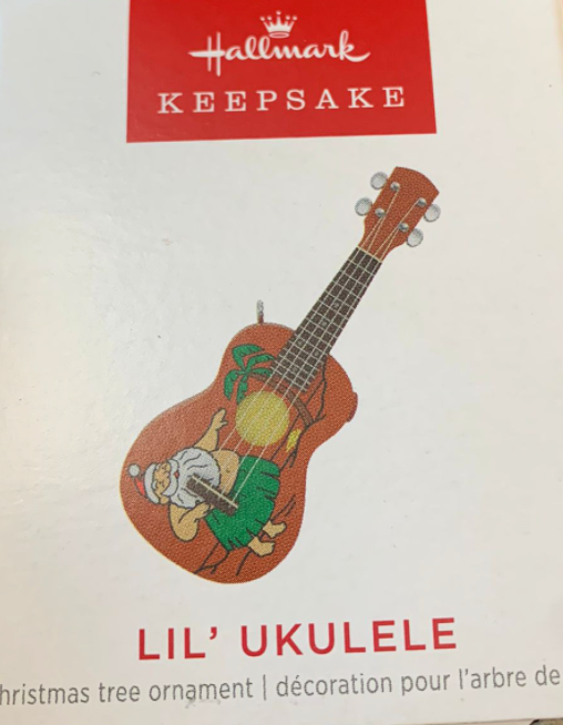 Hallmark 2022 Mini Lil' Ukulele Musical Christmas Ornament New With Box