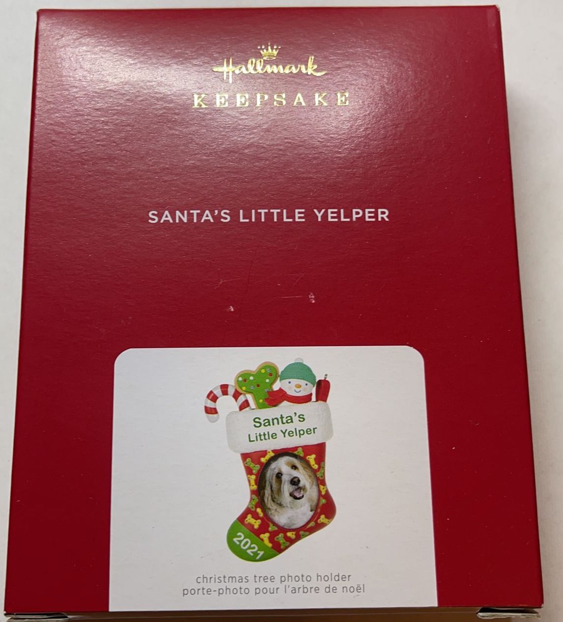 Hallmark 2021 Santa's Little Yelper Photo Frame Christmas Ornament New with Box