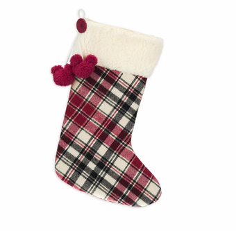 Disney Parks Mickey Plaid Homestead Christmas Stocking New with Tag