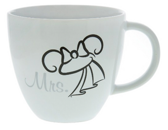 Disney Parks Mrs. Bride Minnie Mouse Wedding Coffee Mug New