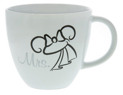 Disney Parks Mrs. Bride Minnie Mouse Wedding Coffee Mug New