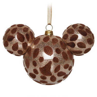Disney Parks Mickey Icon Giraffe Christmas Glass Ball Ornament New With Tags