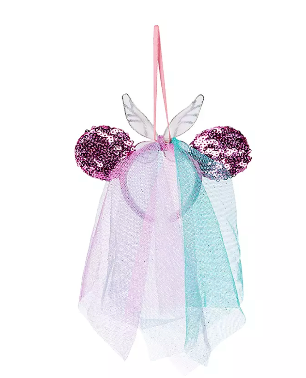 Disney Parks Minnie Mouse Fairy Wings Ear Headband Ornament New with Tags