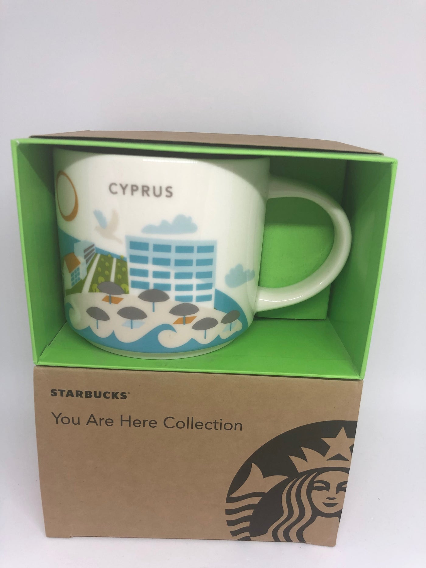 Starbucks You Are Here Cyprus Ceramic Coffee Mug New with Box