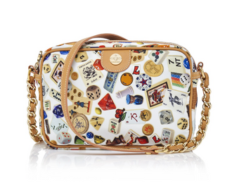 Las Vegas Life is a Game White Bag Crossbody Made in Italy Divo Diva New