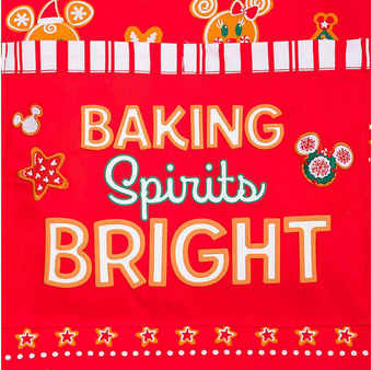 Disney Parks Holiday Cheer Mickey Minnie Baking Spirits Bright Apron Adults New