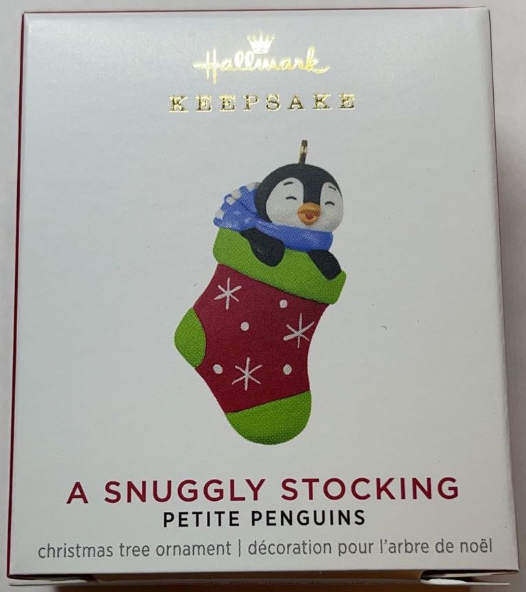 Hallmark 2021 Mini Petite Penguins Snuggly Stocking Christmas Ornament New Box