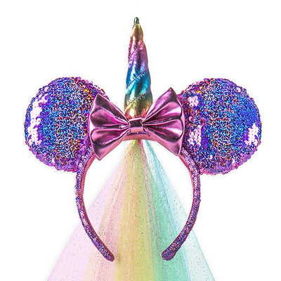 Disney Parks Minnie Unicorn Sequined Ear Headband New with Tag