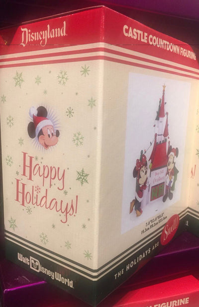 Disney Parks Mickey Minnie Castle Christmas Happy Holiday Countdown New with Box