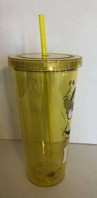 M&M's World Yellow Character Big Face Tumbler with Straw New