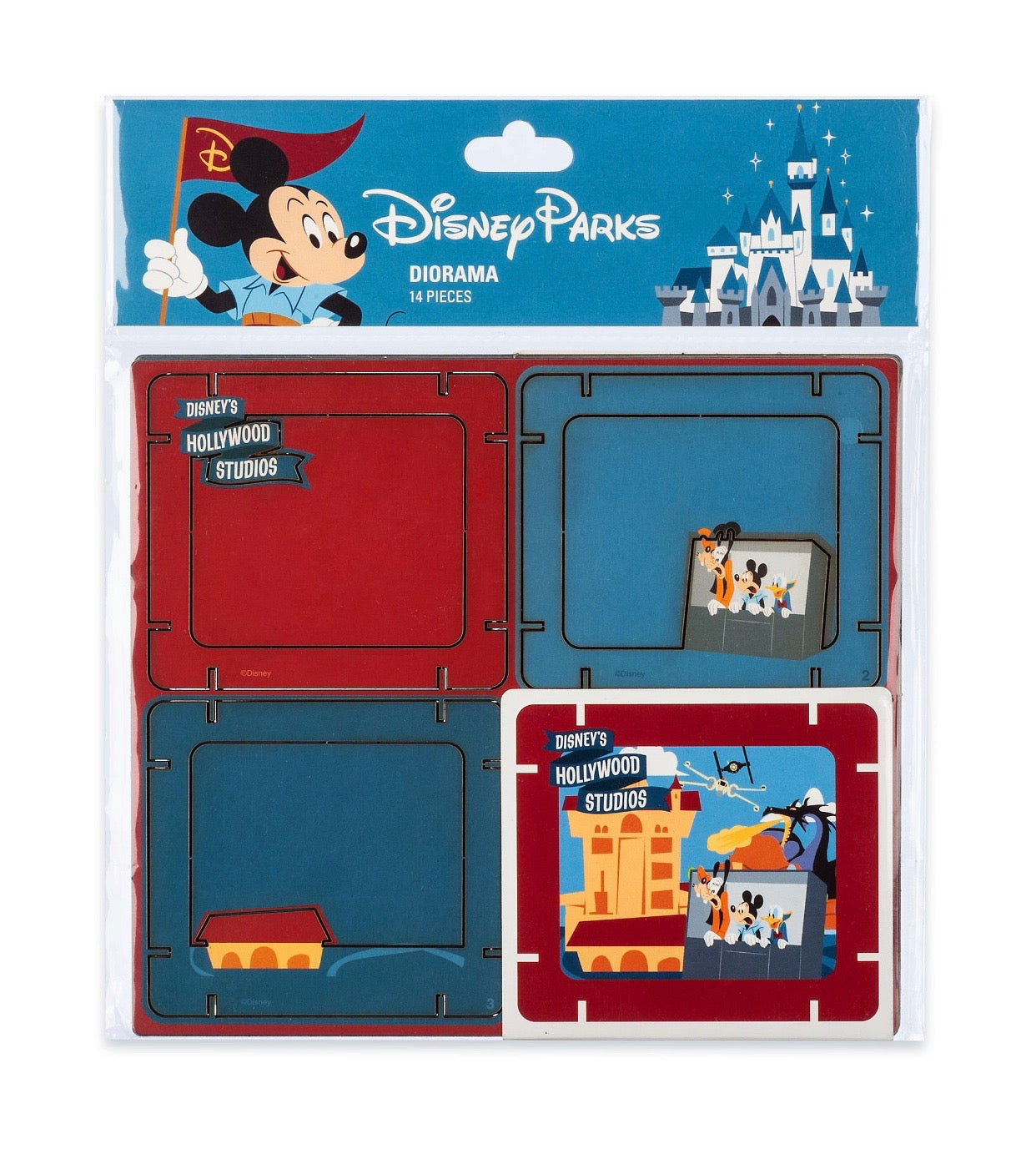 Disney Parks Hollywood Studios Goofy Mickey Donald Paper 3D Diorama Set New