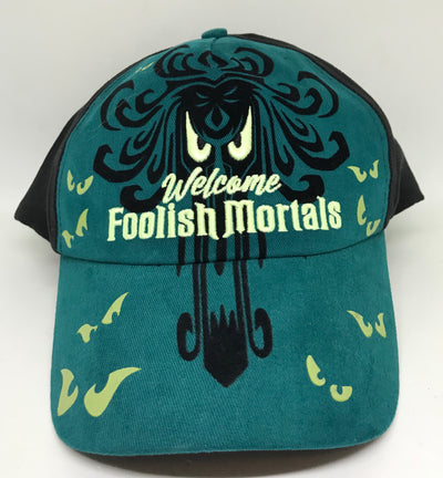 Disney Parks Haunted Mansion Welcome Foolish Mortals Baseball Cap for Adults
