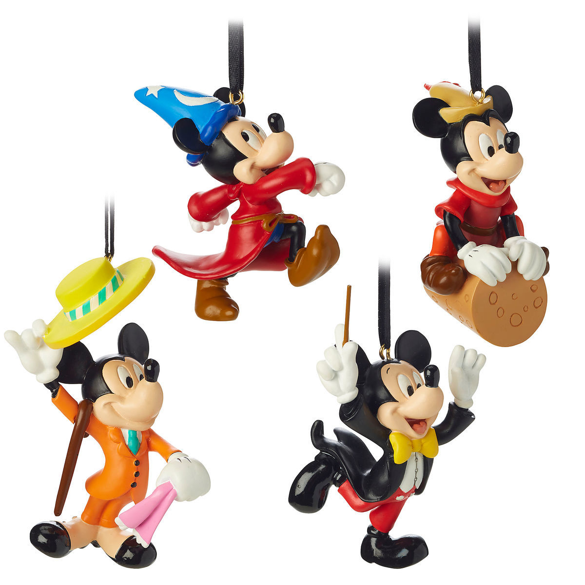 Disney Mickey Mouse Through the Years Mini Ornament Set Sorcerer Fantasia New