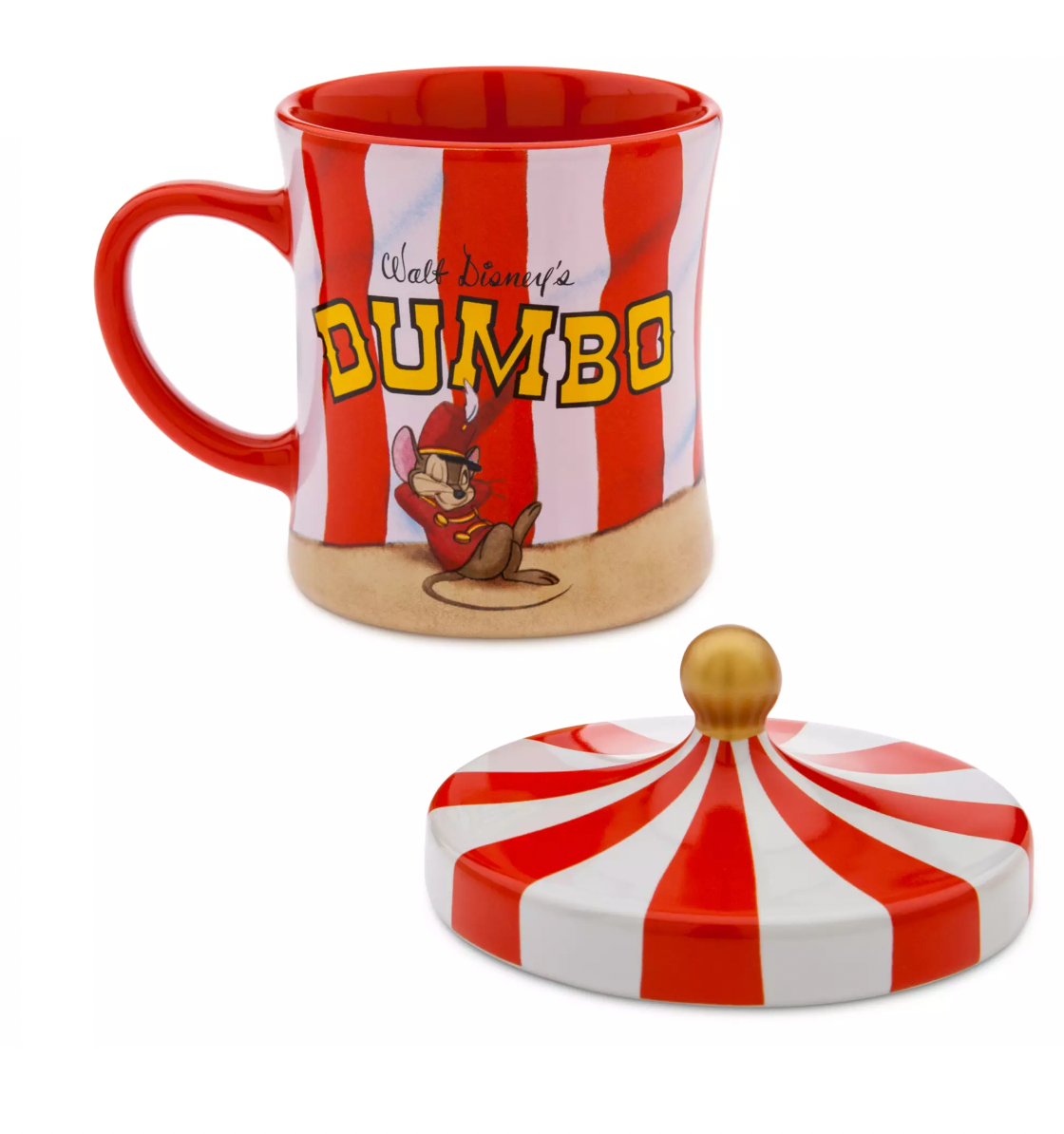 Disney Dumbo Flying Elephant Timothy Mouse Circus Tent Lid Coffee Mug New