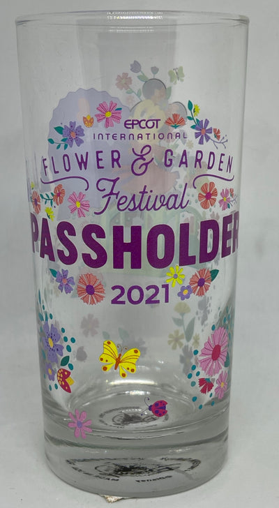 Disney Parks Minnie Mouse Epcot 2021 Flower Garden Festival Glass Passholder New