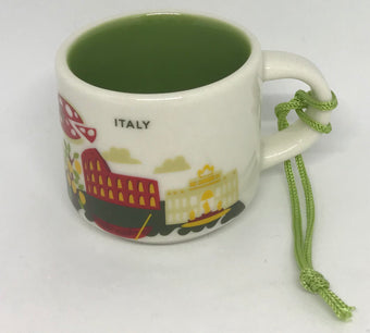 Starbucks Coffee You Are Here Italy Ceramic Mug Ornament New with Box