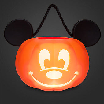 Disney Parks Mickey Pumpkin Halloween Light Up Trick or Treat Bucket New w Tags