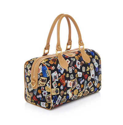 Monaco Life is a Game Black Satchel Bag Made in Italy by Divo Diva New