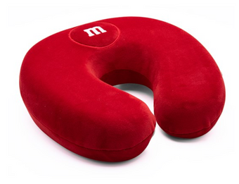 M&M's World Red Characters Memory Foam Travel Neck Pillow New with Tag