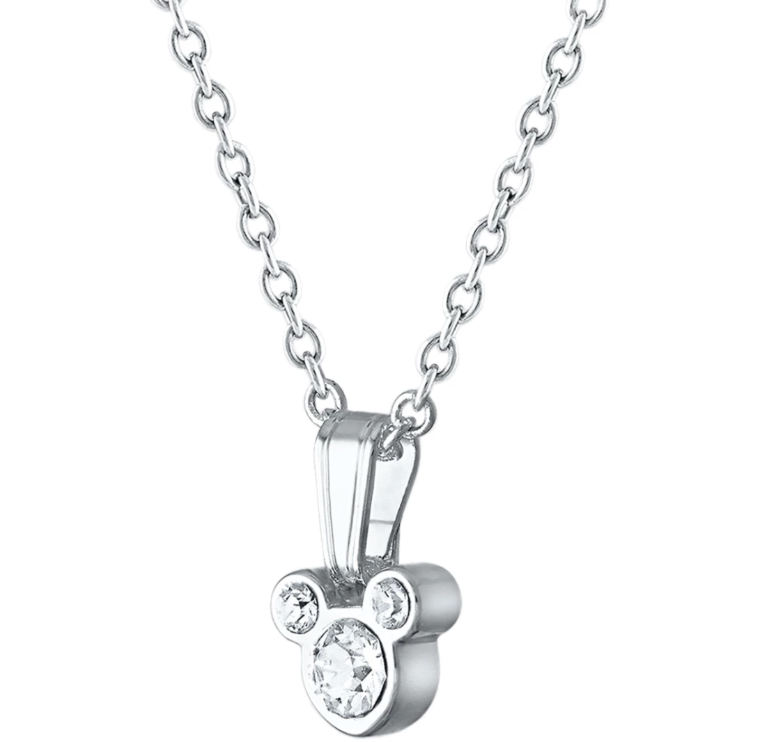 Disney Parks Mickey Swarovski Crystal Necklace New with Box