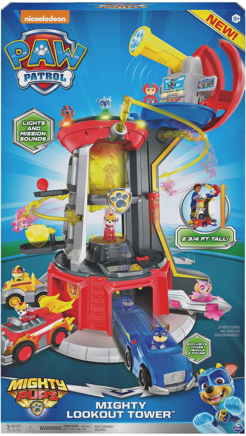 Paw Patrol Mighty Pups Super Paws Lookout Tower Playset New with Box