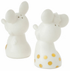 Hallmark Valentine Disney Mickey Minnie White Gold Salt and Pepper Shakers New