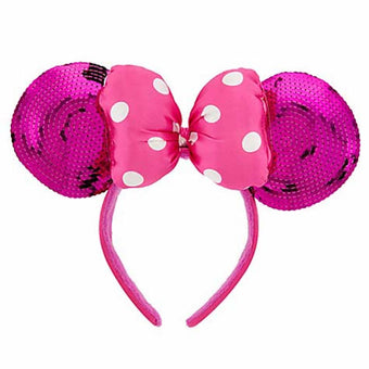 Disney Parks Minnie Mouse Hot Pink Sequined Ear Headband New with Tags