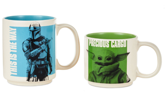 Hallmark Star Wars Mandalorian Grogu Adult and Child Stacking Mugs, Set of 2 New