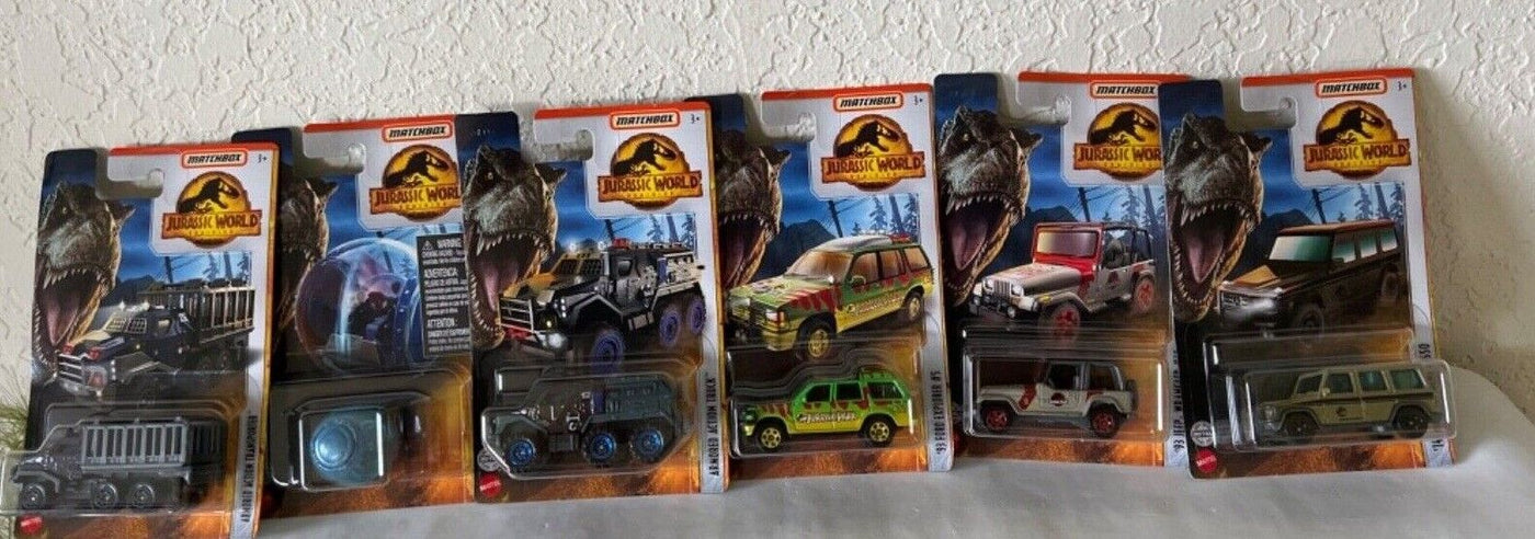 Mattel Matchbox Toy Vehicles Jurassic World Dominion Lot of 6 Cars New Sealed